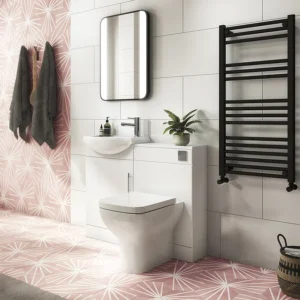 Venice Gloss White Vanity Unit Cloakroom Suite w. Chrome Handle