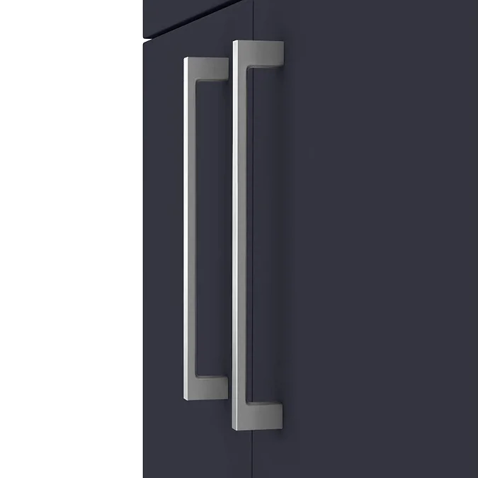 Arezzo 1100 Matt Blue Semi-Recessed Square Combination Vanity Unit (Chrome Flush & Handles) - Image 2
