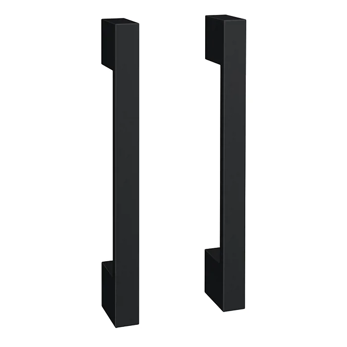 Apollo2 1100 Gloss Grey Combination Furniture Pack (excl. Pan + Cistern) w. Matt Black Handles - Image 2