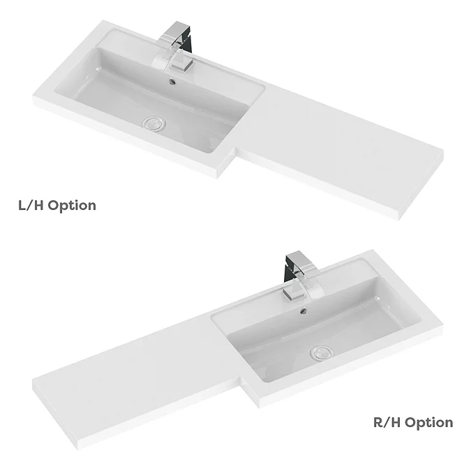 Apollo2 1100 Gloss Grey Combination Furniture Pack (excl. Pan + Cistern) w. Matt Black Handles - Image 3