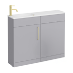 Odyssey Grey Combination Furniture Pack with Brushed Brass Handle (Excludes Pan + Cistern)
