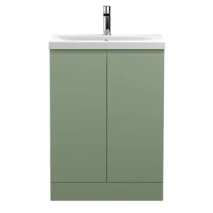 Hudson Reed Urban Satin Green 600mm Floor Standing 2-Door Vanity Unit