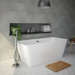 Valencia 1600 Square Modern Freestanding Bath Gloss White with Waste