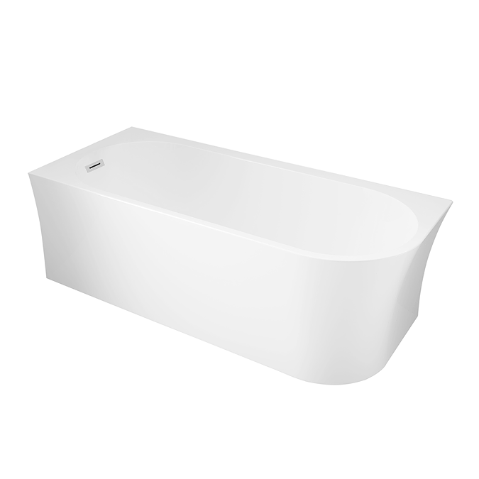 Arezzo 1700 x 750 Modern Curved Single Ended Corner Bath (with Tap Ledge) - Image 2