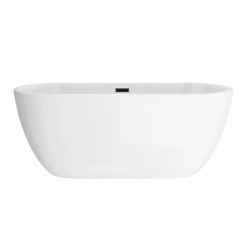 Arezzo Freestanding Modern Bath with Matt Black Waste - Image 4