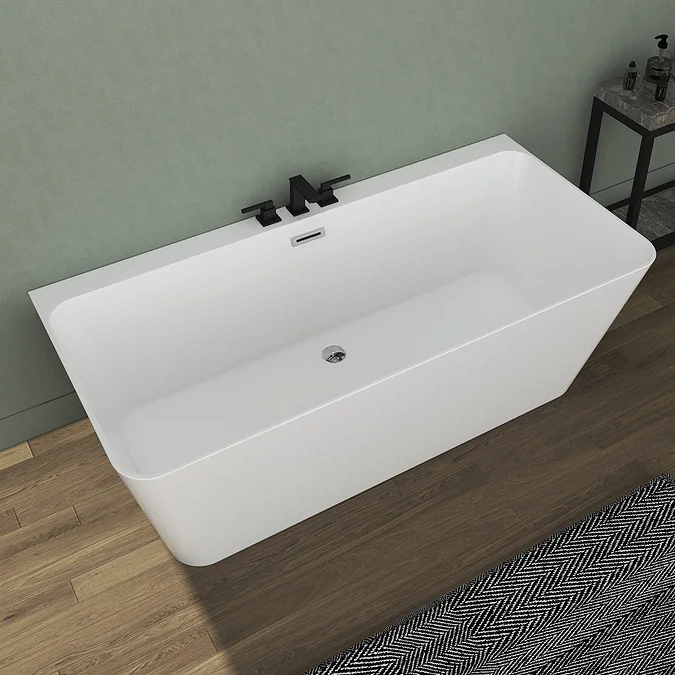 Mileto Square Back to Wall Modern Bath (1700 x 800mm) - Image 4