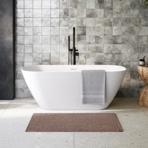 Arezzo Thin Edge Curved Rectangular Bath - 1600 x 750mm with Waste