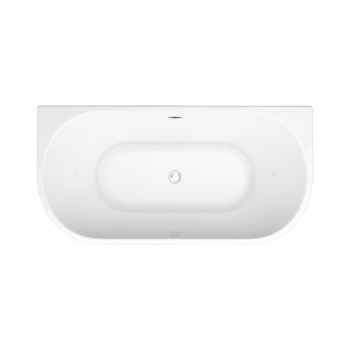 Apollo 1500 x 750mm Small Back To Wall Modern Curved Bath - Image 2