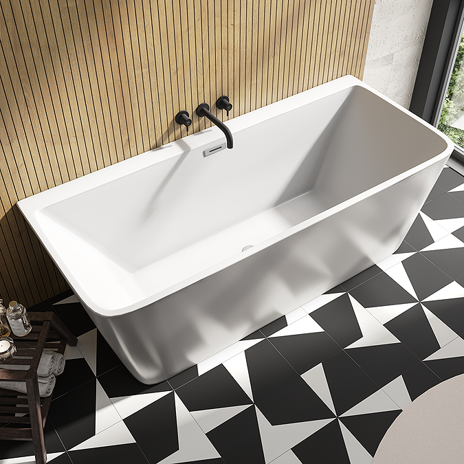 Orion Back To Wall Modern Square Bath (1700 x 740mm)