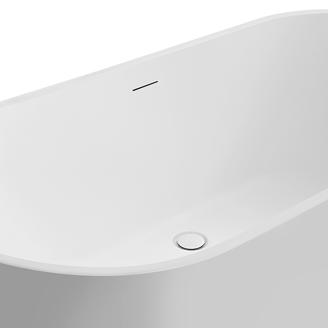 Verona 1650 x 750 Matt White Double Ended Bath with Waste - Image 2