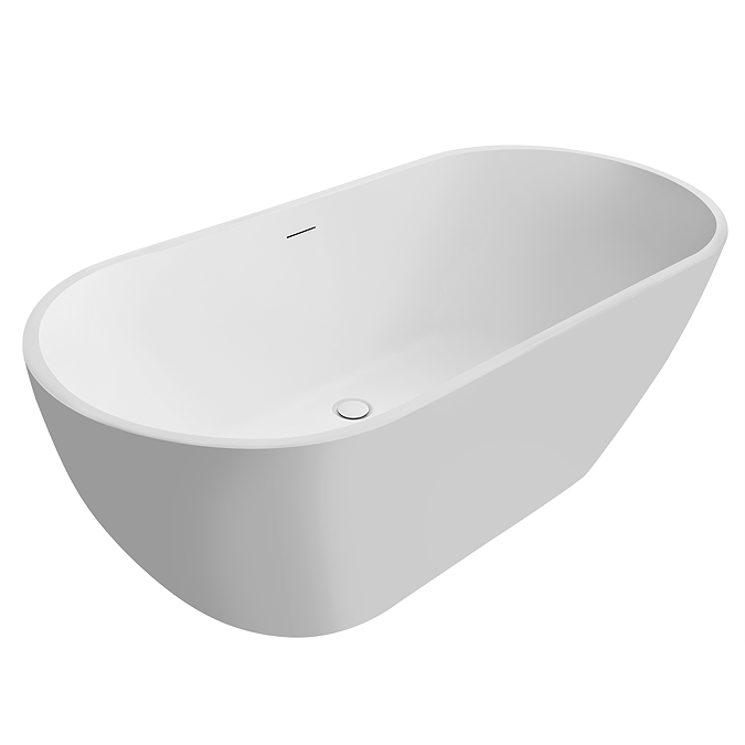 Verona 1650 x 750 Matt White Double Ended Bath with Waste - Image 3
