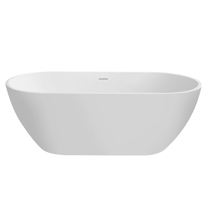 Verona 1650 x 750 Matt White Double Ended Bath with Waste - Image 4