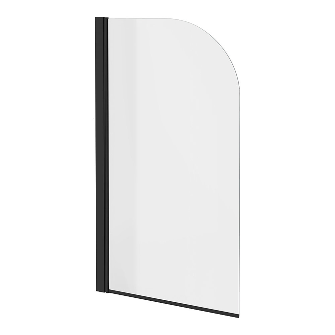 Potenza 1650 x 780 Curved Freestanding Corner Bath with Matt Black Screen and Waste - Image 3