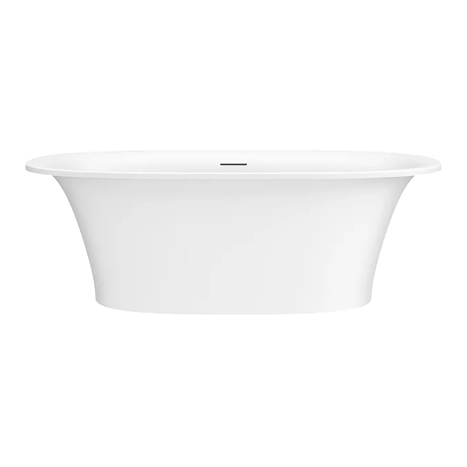Arezzo 1690 x 750 Matt White Solid Stone Modern Roll Top Bath - Image 4