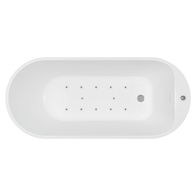 Arezzo Whirlpool 1685mm Freestanding Bath with 12 Jet Air Spa System - Image 2