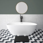 Arezzo 1650 x 690 Matt White Solid Stone Curved Double Ended Bath