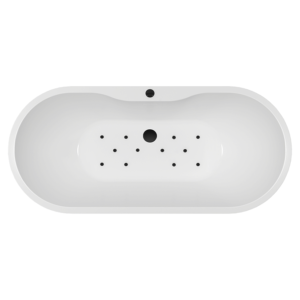 Verona Whirlpool Freestanding Bath with Matt Black 12 Jet Airspa System