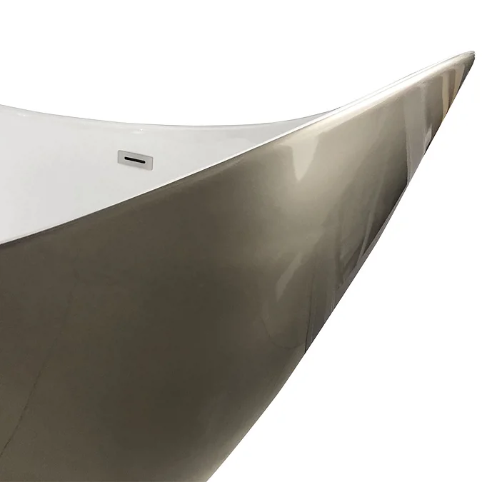 Nova Titanium Silver 1570 Modern Small Free Standing Slipper Bath - Image 2