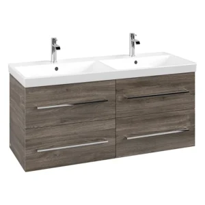 Villeroy and Boch Avento Stone Oak 1200mm Wall Hung 4-Drawer Double Vanity Unit
