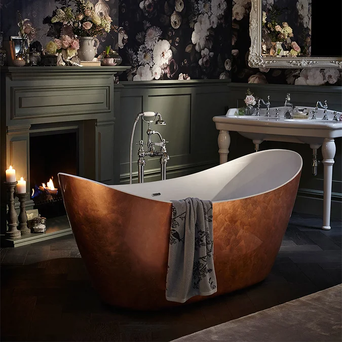 Heritage Hylton Freestanding Acrylic Bath (1730 x 730mm) - Copper Effect - Image 3