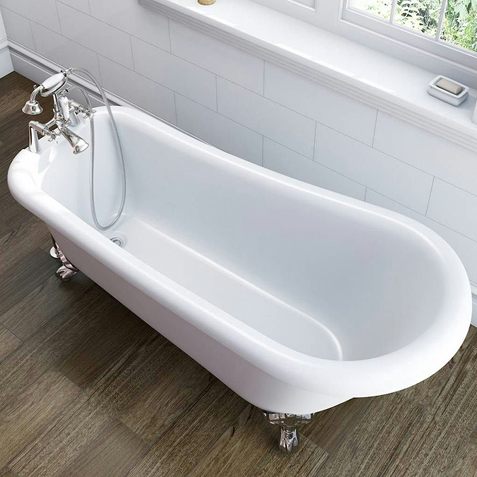 Orchard Winchester 1690 x 705mm Slipper Freestanding Bath with Chrome ...