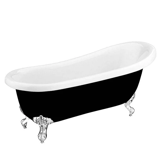 Astoria Black 1710 Roll Top Slipper Bath w. Ball + Claw Leg Set - Image 6