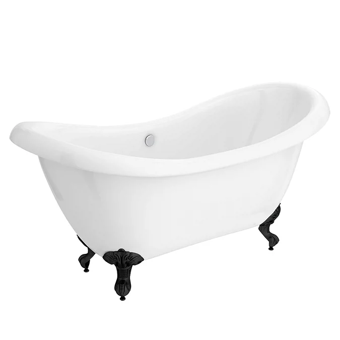 Earl 1750 Double Ended Roll Top Slipper Bath + Matt Black Leg Set - Image 3