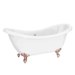 Earl 1750 Double Ended Roll Top Slipper Bath + Rose Gold Leg Set