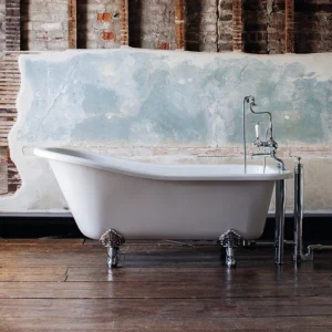 Burlington Harewood Slipper 1700 x 730mm Freestanding Bath + Legs
