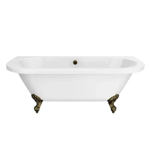Admiral 1685 Back To Wall Roll Top Bath + Antique Brass Leg Set