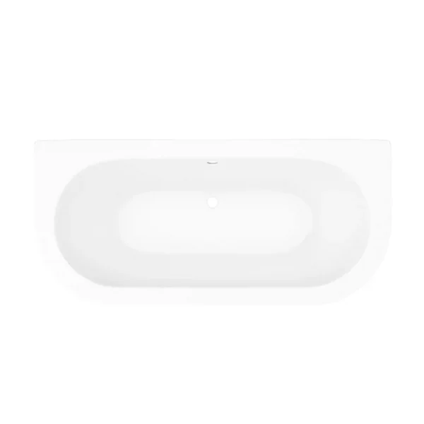 Admiral 1685 Back To Wall Roll Top Bath + White Leg Set - Fizzy Bath