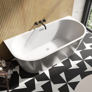 Apollo Back To Wall Modern Curved Bath (1700 x 800mm)