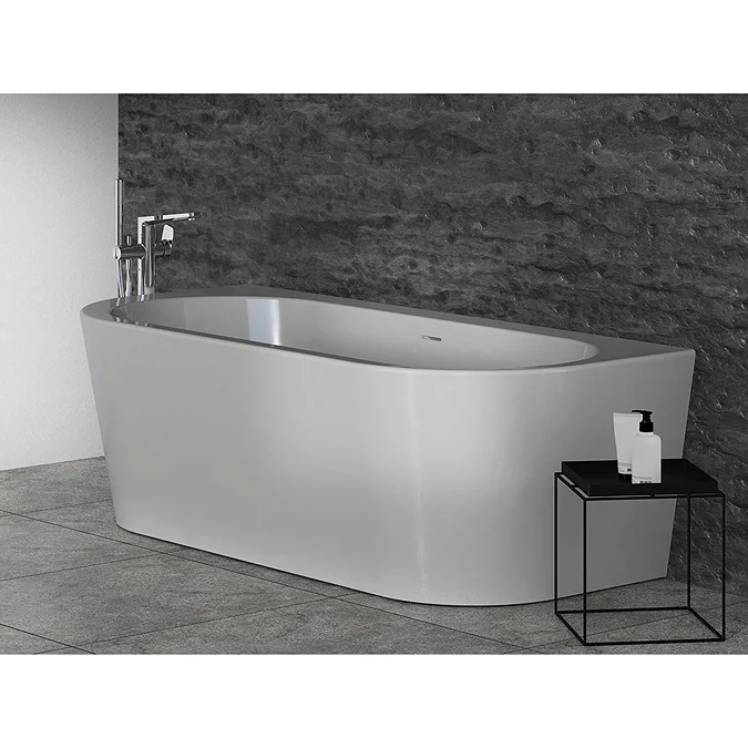 Ideal Standard Adapto 1800 x 800mm D-Shape Freestanding Bath with Clicker Waste - Image 3