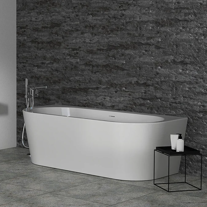 Ideal Standard Adapto 1800 x 800mm D-Shape Freestanding Bath with Clicker Waste - Image 4