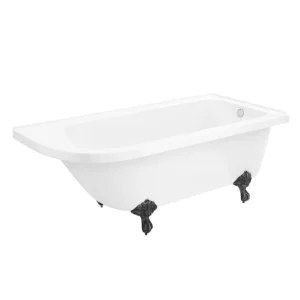 Appleby 1700 Roll Top Shower Bath + Matt Black Leg Set