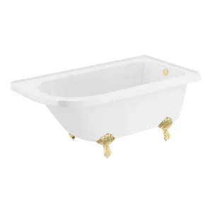Appleby 1550 Roll Top Shower Bath + Brushed Brass Leg Set