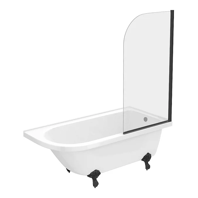 Appleby 1700 Roll Top Shower Bath with Matt Black Screen + Leg Set - Image 4