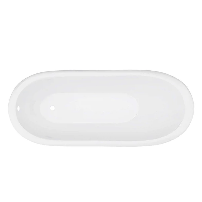 Thames Cast Iron Bath with Chrome Feet (1700 x 780mm Slipper Flat Rim) - Image 4