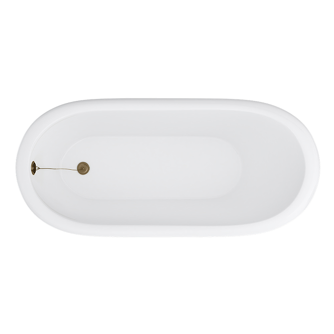 Thames Cast Iron Bath with Antique Brass Feet (1700 x 780mm Slipper Flat Rim) - Image 2