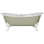 Hurlingham Tebb 0TH Cast Iron Roll Top Bath (1840x780mm) with White Feet