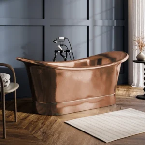 Trafalgar Copper 1700 x 710mm Double Ended Slipper Roll Top Bath Tub