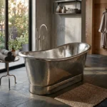 Trafalgar Nickel 1700 x 710mm Double Ended Slipper Roll Top Bath Tub