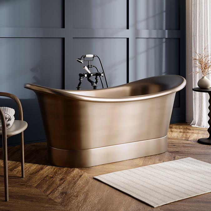 Trafalgar Antique Brass 1700 x 710mm Double Ended Roll Top Slipper Bath