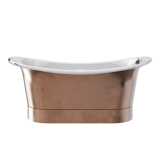 Trafalgar Copper 1700 x 710mm Double Ended Slipper Roll Top Bath Tub (Nickel Inside) - Image 4