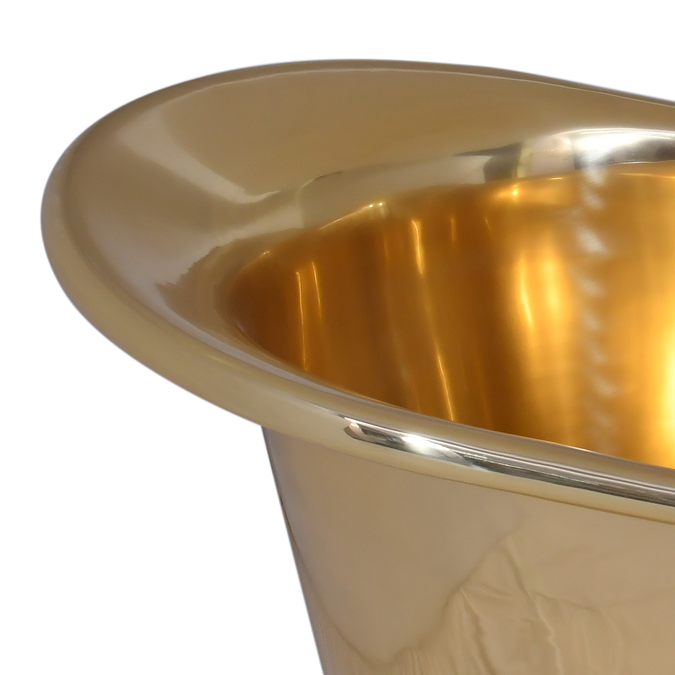 Trafalgar Polished Brass 1700 x 710mm Double Ended Roll Top Slipper Bath - Image 2