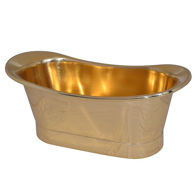 Trafalgar Polished Brass 1700 x 710mm Double Ended Roll Top Slipper Bath - Image 5