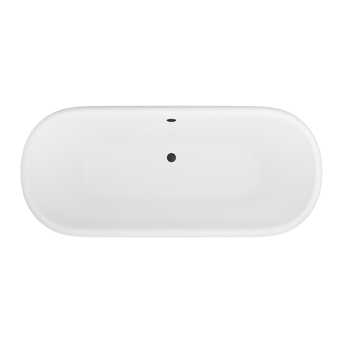 Landon Cast Iron Bath with Matt Black Feet (1710 x 775mm – Double Ended Roll Top) - Image 3
