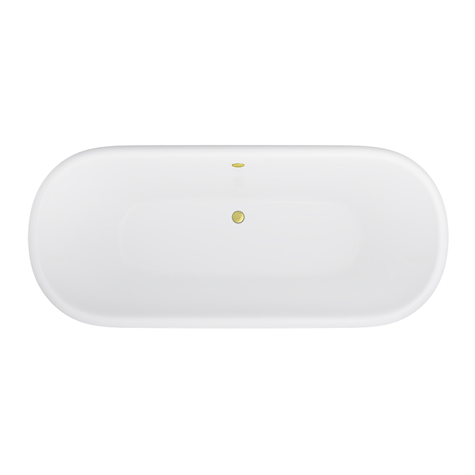 Landon Cast Iron Bath with Brushed Brass Feet (1710 x 775mm – Double Ended Roll Top) - Image 3