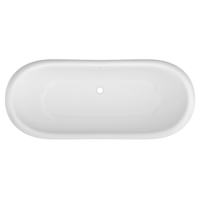 Chatsworth Double Ended Slipper Roll Top Cast Iron Bath - 1700 x 760mm with Brushed Brass Feet - Image 3