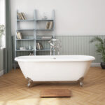 Landon Cast Iron Bath with Chrome Feet (1710 x 775mm – Double Ended Roll Top)